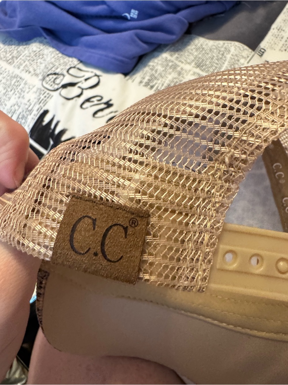 C.C Leopard Print Sequin Trucker Hat - Picture 3 of 4